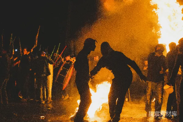 高清摄影 夜幕下的火舞