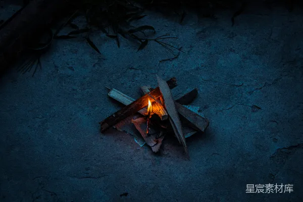 高清摄影 篝火中的夜晚
