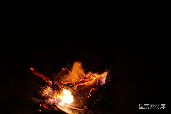 高清摄影 夜幕下的篝火