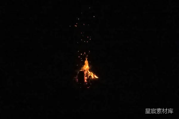 高清摄影 夜空下的篝火