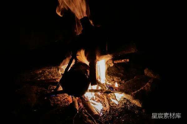 高清摄影 夜晚的篝火
