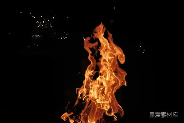 高清摄影 夜幕下的篝火