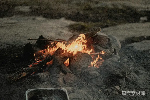 高清摄影 篝火与夜晚