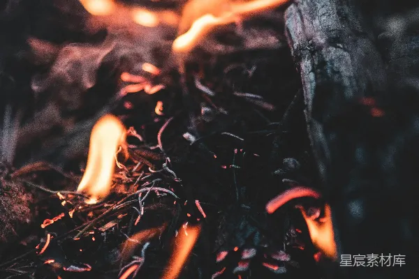 高清摄影 燃烧的篝火