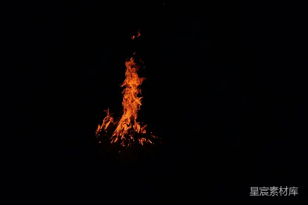 高清摄影 夜幕下的篝火
