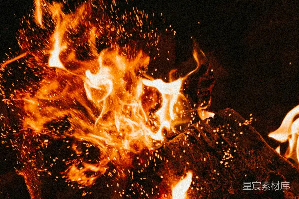 高清摄影 夜幕下的篝火