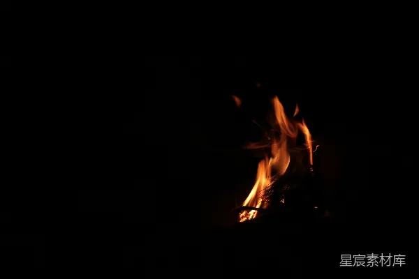 高清摄影 夜幕下的篝火