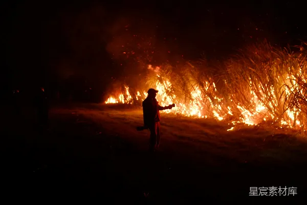 高清摄影 夜幕下的火海