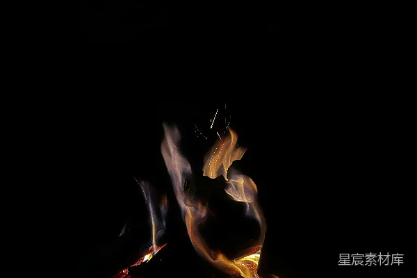 高清摄影 夜幕下的篝火
