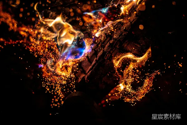 高清摄影 燃烧的火焰与烟雾