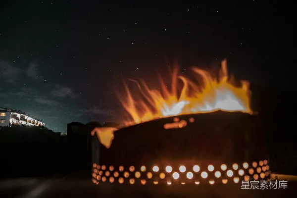 高清摄影 夜空下的篝火