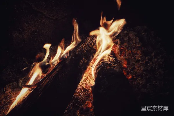 高清摄影 温暖的篝火夜晚