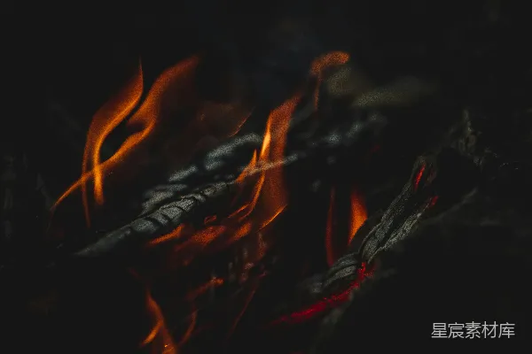 高清摄影 燃烧的炭火