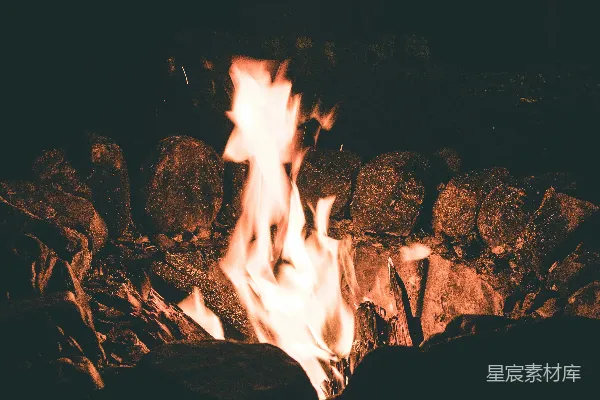 高清摄影 篝火夜景