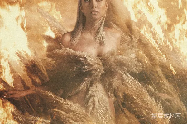 高清摄影 火焰与翅膀的神秘女性