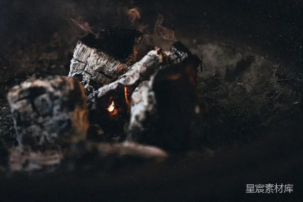 高清摄影 燃烧的木炭