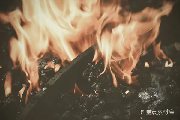 高清摄影 燃烧的煤块