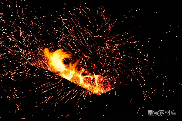 高清摄影 夜空中的火花