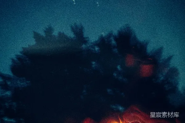 高清摄影 夜幕下的篝火