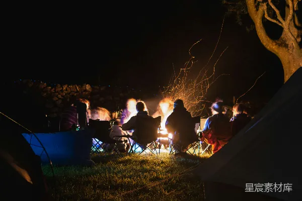 高清摄影 篝火晚会
