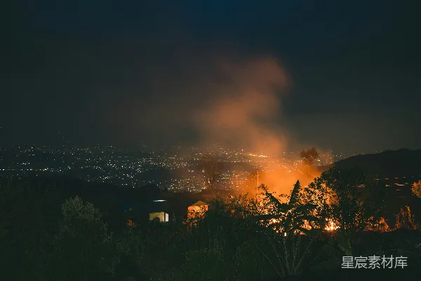 高清摄影 夜幕下的火灾