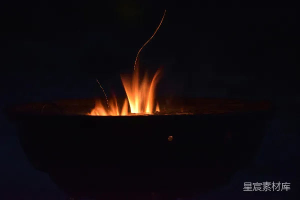 高清摄影 夜幕下的篝火