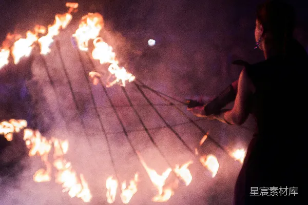 高清摄影 火舞特技表演