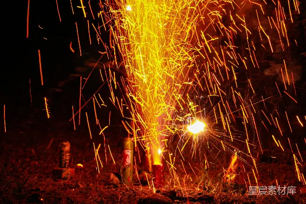 高清摄影 夜空下的烟花绽放