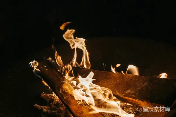 高清摄影 夜幕下的篝火