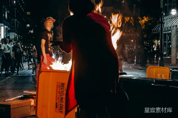 高清摄影 夜市篝火晚会