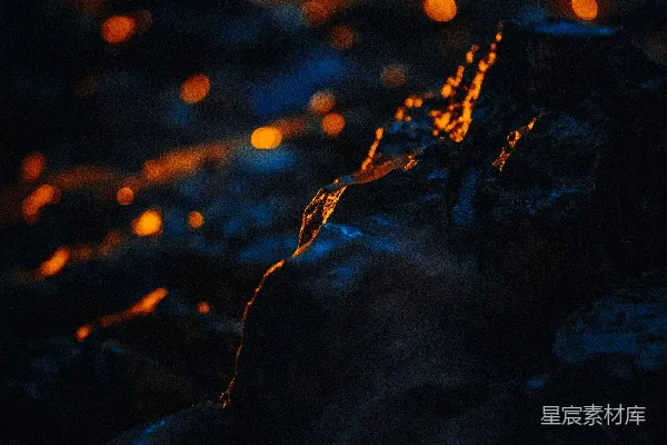 高清摄影 熔岩流的夜景