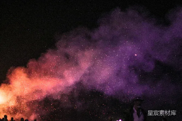 高清摄影 夜空下的烟花绽放