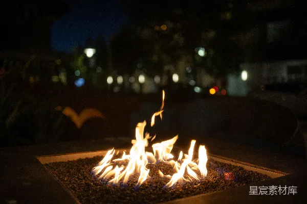 高清摄影 夜幕下的篝火