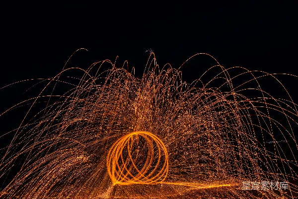 高清摄影 夜空中的火花艺术