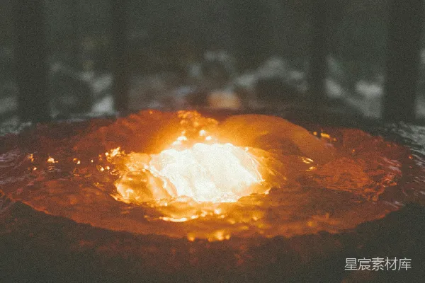 高清摄影 燃烧的火焰与森林背景