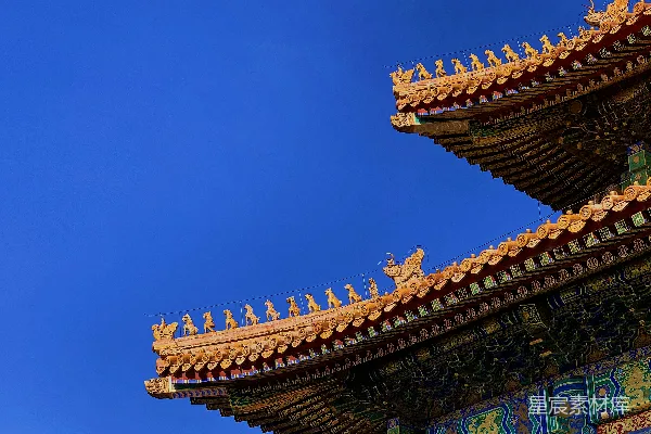 高清摄影 故宫屋顶的金色脊兽