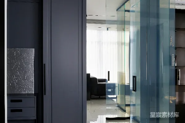 高清摄影 现代简约风格的玻璃隔断门
