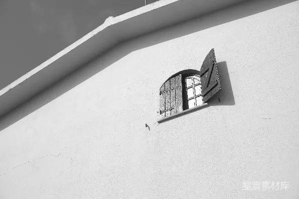 高清摄影 黑白建筑角落的窗户