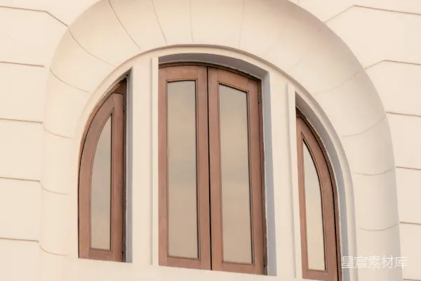 高清摄影 弧形窗户的建筑细节