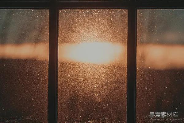 高清摄影 透过窗户看日落