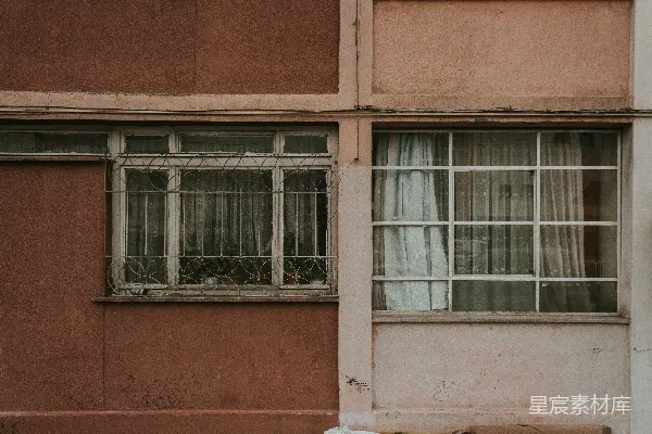 高清摄影 旧窗户与斑驳墙面