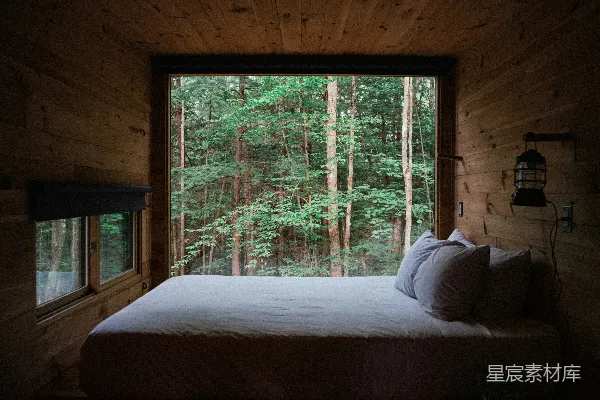 高清摄影 森林中的小屋卧室