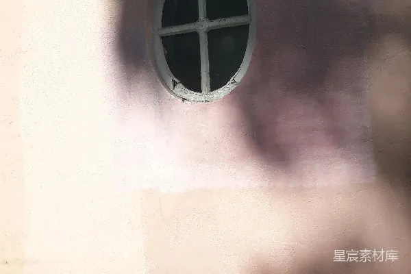 高清摄影 粉色墙面与椭圆形窗
