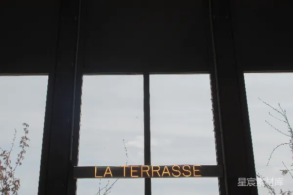 高清摄影 La Terrasse的霓虹灯招牌