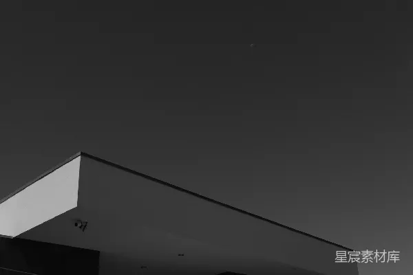 高清摄影 黑白色调的建筑与夜空