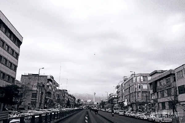 高清摄影 黑白城市街景