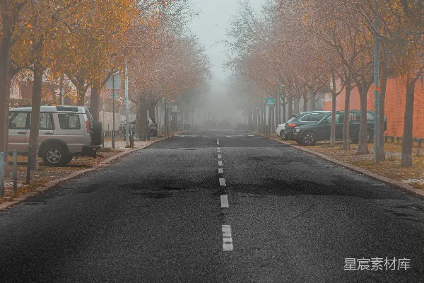 高清摄影 雾中的街道