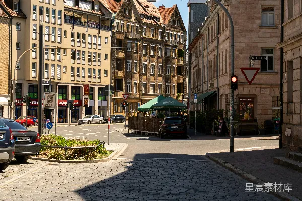 高清摄影 欧洲老城石板路街景