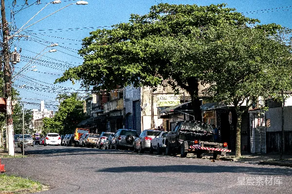 高清摄影 阳光下的城市街道