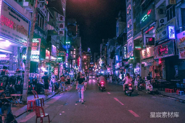 高清摄影 霓虹灯下的城市夜景